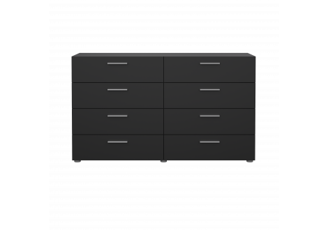 Commode PEPE 8 tiroirs noir mat