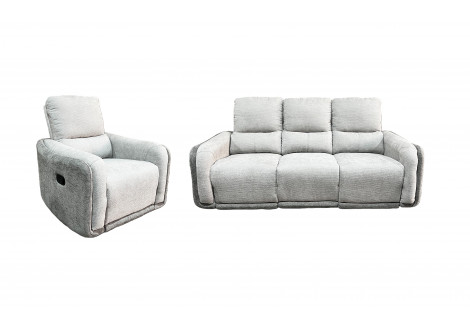 Salon PHENIX 3+1+1 gris et gris foncé