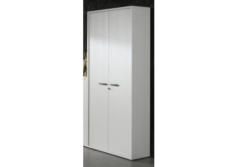 Armoire haute PRONTO 2 portes chêne blanc