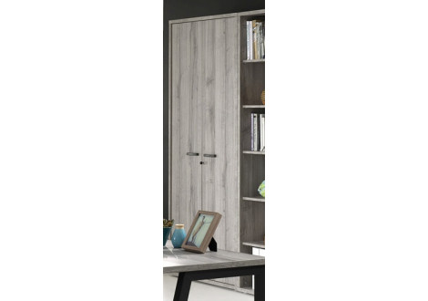 Armoire haute PRONTO 2 portes chêne gris