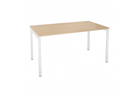 Bureau PURE 180x80 piet 40 blanc - plateau chêne clair