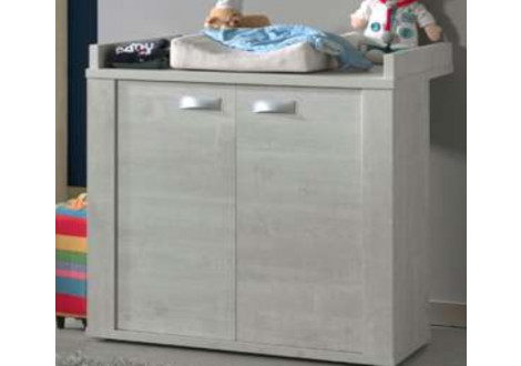 commode à langer RANA 2 portes blanc