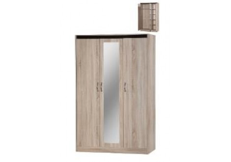 Armoire 3 portes+miroir REVERSO chêne sonoma