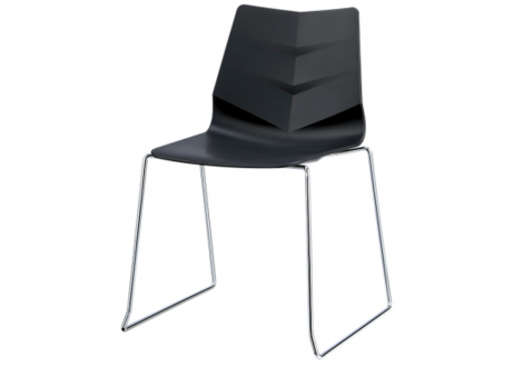 Chaise ROMY noir pieds chromés