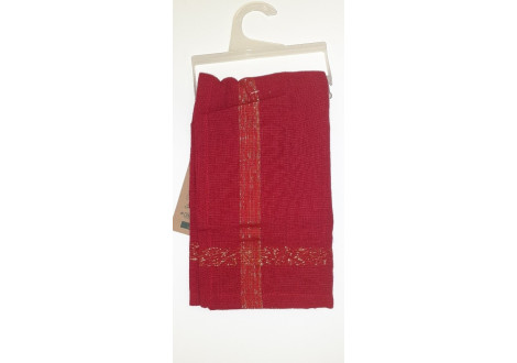 Serviette de table fil métal rouge lot de 2