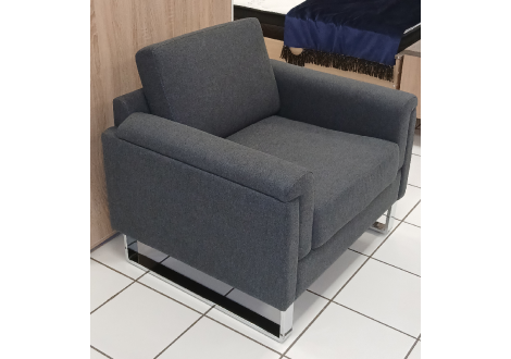 Fauteuil 1 place SILVIO tissu gris