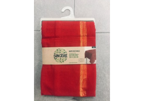 Nappe Sincère coton bio orange 150x250