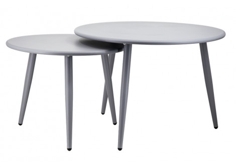 Table basse Gigogne DUNA métal gris