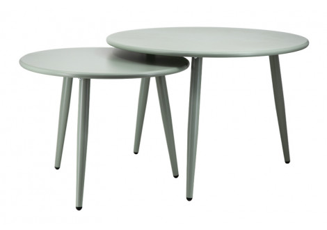 Table basse Gigogne DUNA métal vert