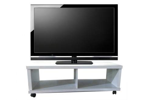 Meuble TV SPOT sur roulettes blanc 
