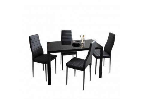 Ensemble Table et 4 chaises LUXOR noir