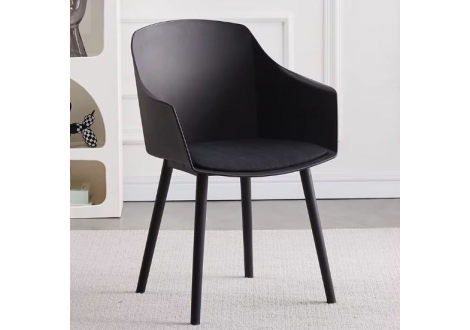 Fauteuil TAHIA noir pieds noir