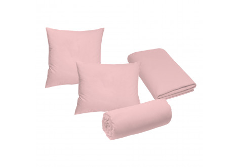 Drap housse 140x190 cm Polycoton Rose 