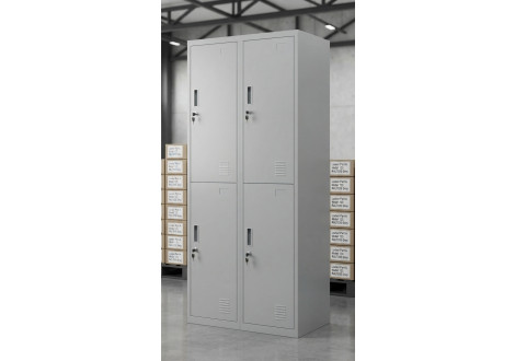 Vestiaire 4 portes gris 