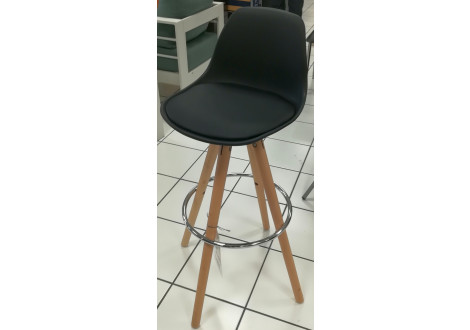 Lot de 2 tabourets de bar WOOD noir