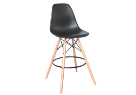 Lot de 2 Tabourets WOODY métal et polypropylène noir