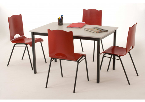 Table COMPO hêtre/epoxy alu 140x70cm
