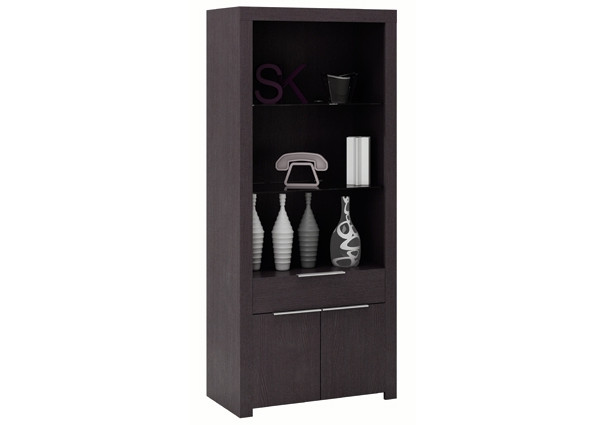 vitrine ebene 2 portes 1 tiroir 2 etageres en verre