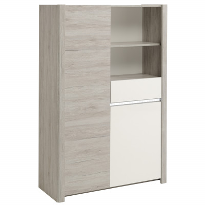 Buffet haut LUMILED Blanc brillant et gris