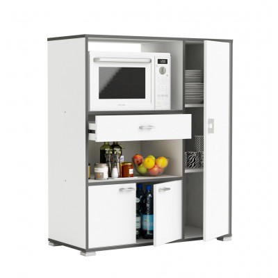 Desserte BUZZ 3portes 1 tiroir 2 niches blanche  