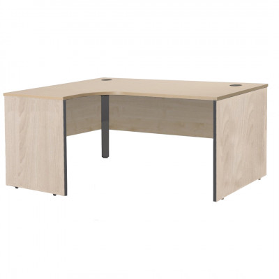 Bureau Gauche PRIMUS 160 décor chêne pieds panneaux