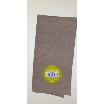 Serviette unies Taupe 40x40 cm