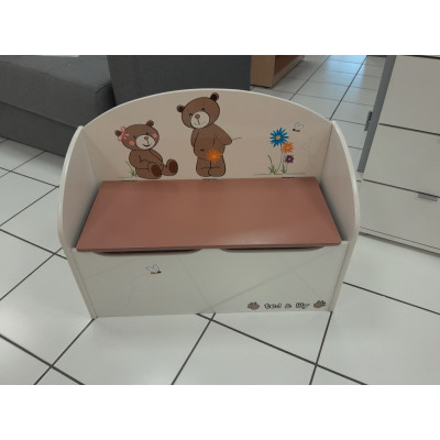 Coffre Ted et Billy blanc et marron