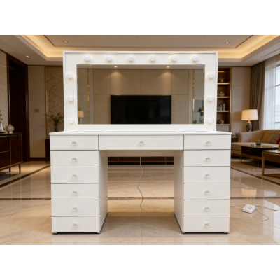 Coiffeuse ANGELE blanc avec miroir