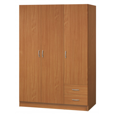 Armoire FOCUS 3 portes 2 tiroirs cerisier