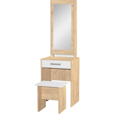 Commode BALI 4 tiroirs chêne dorée et blanc