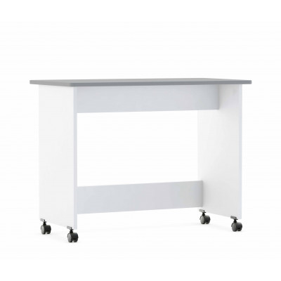 Bureau 1 tiroir FILOU blanc mat/gris foncé