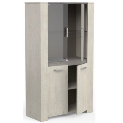 Vitrine MAYOR chêne topanga et beige