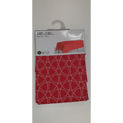 Nappe Tessa rouge et blanc 140x240 