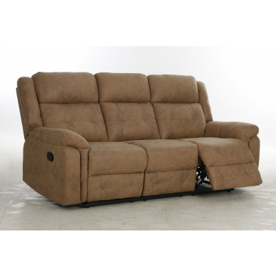 Canapé relax MELBOURNE relax 3 places tissu marron clair