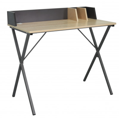 Bureau BORA décor chêne et gris