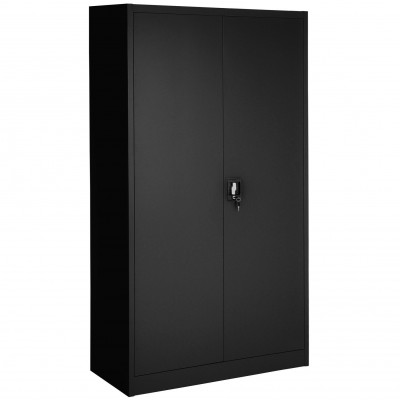 Arm. 2 portes 100 cm noir en métal étagères/suspendus AR2PB-195 