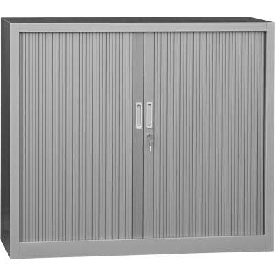 Armoire métal à rideaux L100 H95 cm coloris gris
