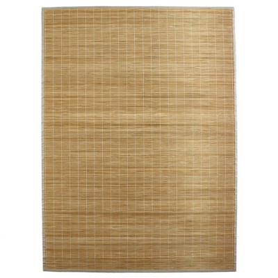 Tapis en bambou fines lattes et ganse naturel L120 P170