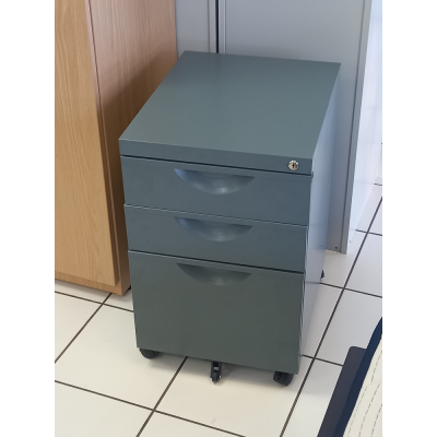 Caisson 3 tiroirs métallique coloris gris canthracite CS-3T