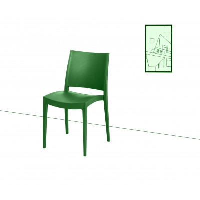 Chaise ELISE polypropylène VERTE