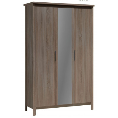 Armoire 3 portes+miroir SAFARI chêne cendré