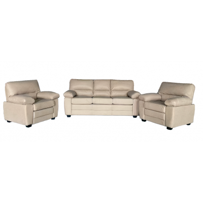 Salon 3 pièces CHICAGO Beige: 1 canapé 3 places + 2 fauteuils 1 place