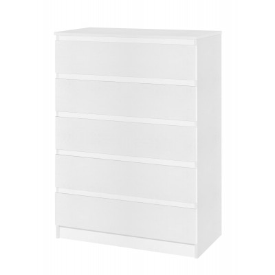 Commode FLORENCE blanc 5 tiroirs