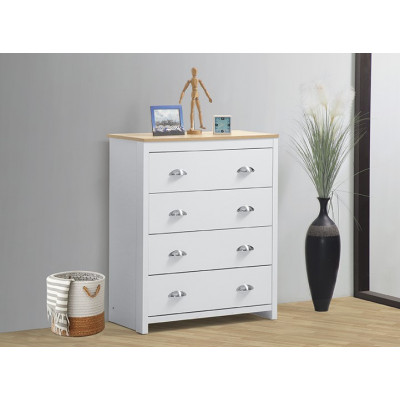 Commode ELVA blanc et chêne orge