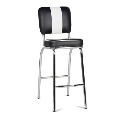 Tabouret de bar ELVIS noir/blanc