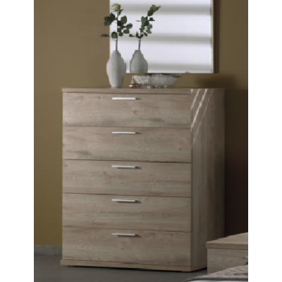 Commode EMMA 5 tiroirs chêne cuneo