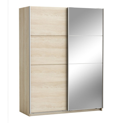 Armoire FAST chêne shannon 2 portes coulissantes et miroir