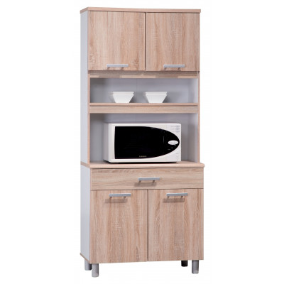 Buffet FLIP chêne clair/blanc 4 portes/1 tiroir 