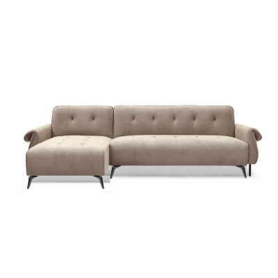 Salon d'angle convertible FLORA tissu marron