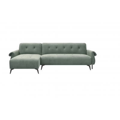 Salon d'angle convertible FLORA tissu vert
